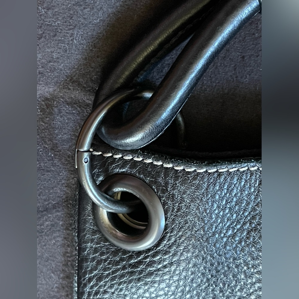 Bottega Veneta, Vintage Black w/white stitching Deerskin Leather Hobo bag - Picture 10 of 14